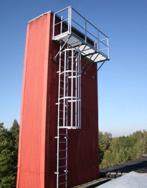 Przykład zastosowania - wejście na podest inspekcyjny komina