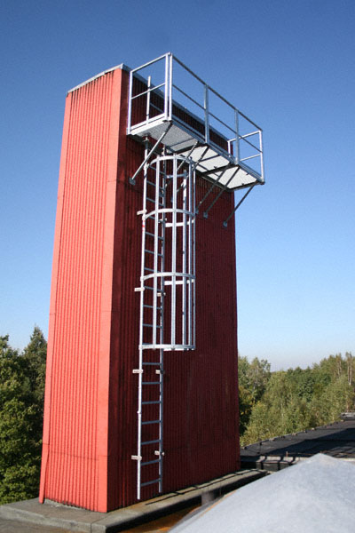 Przykład zastosowania - wejście na podest inspekcyjny komina.
